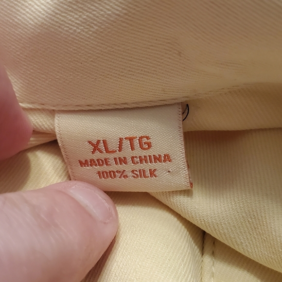 Tommy Bahama Men's Silk Short Sleeve Button Front Pocket Shirt Yellow Size XL - Picture 6 of 7